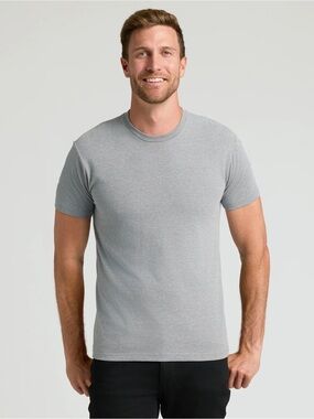 NEW Mens True Classic Crew Neck Short Sleeve Tee T-Shirt Heather Gray Size Large